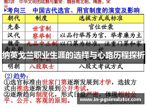 纳英戈兰职业生涯的选择与心路历程探析